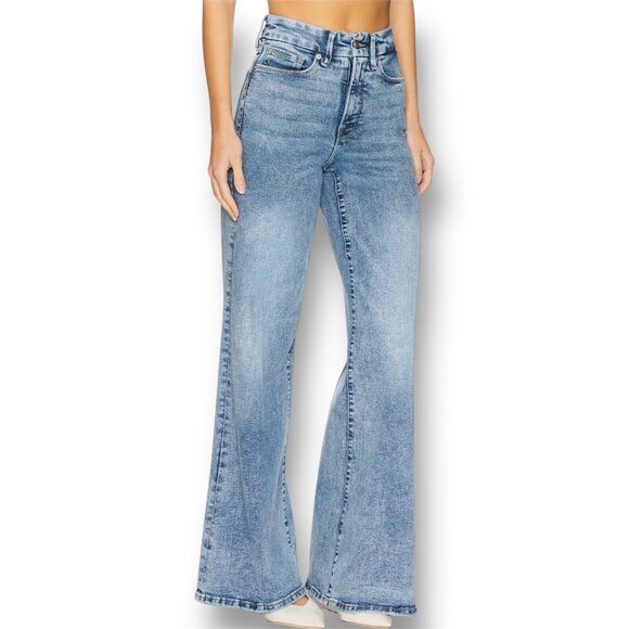 NWT Good American Good Waist Palazzo Jeans 14/32 Indigo $149 Wide-Leg Normcore - Picture 3 of 16